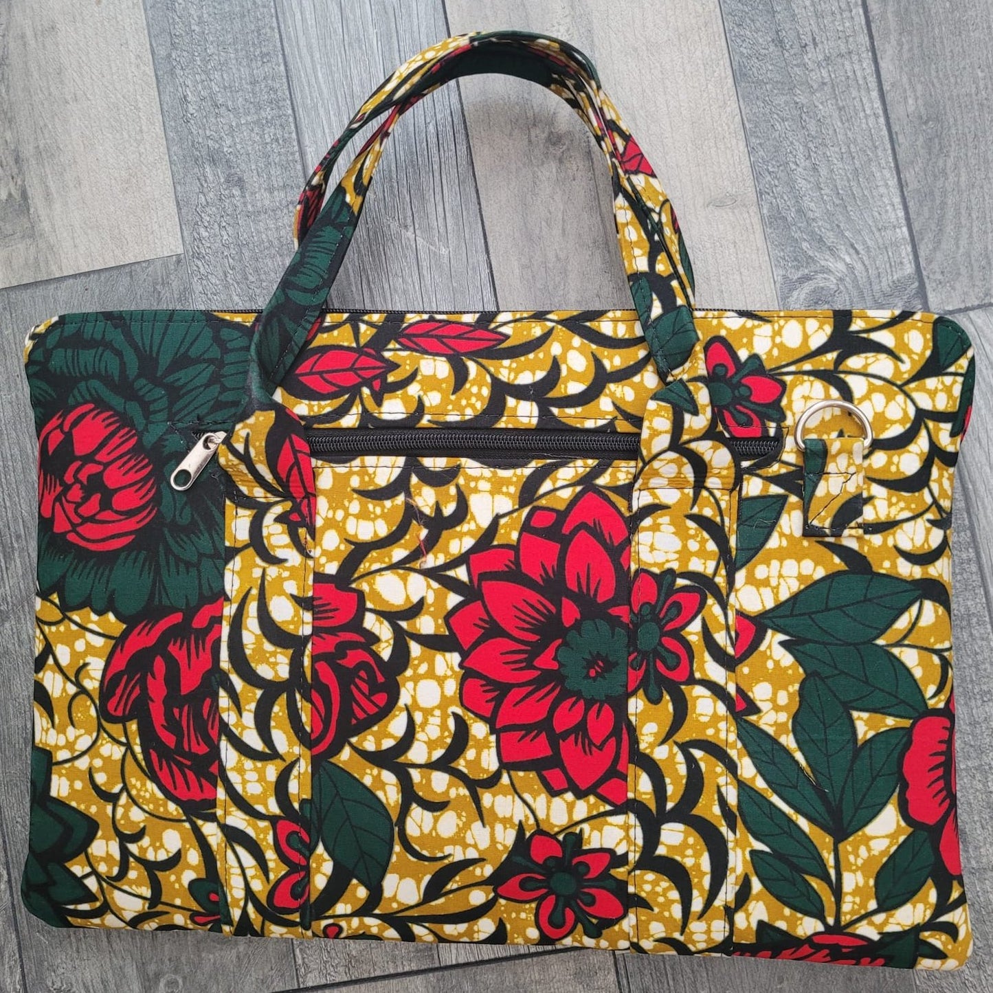 African Laptop Bag - Big Red Flowers