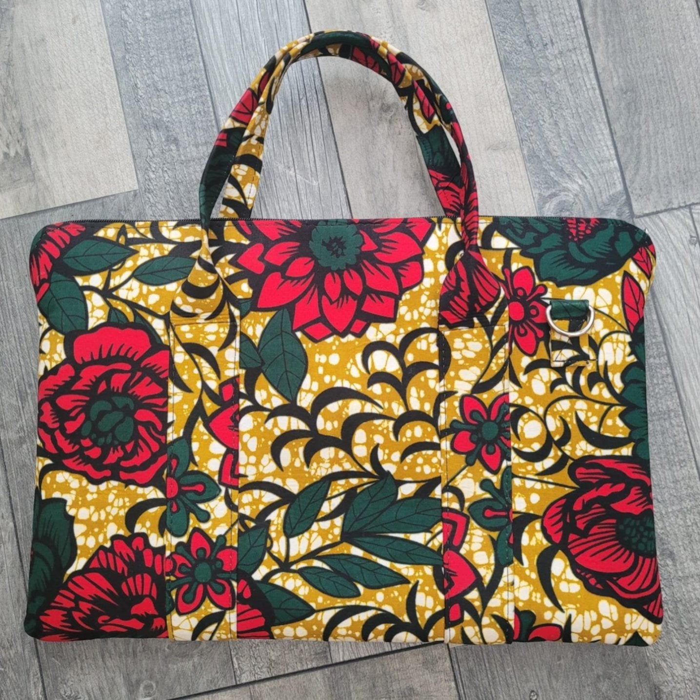African Laptop Bag - Big Red Flowers