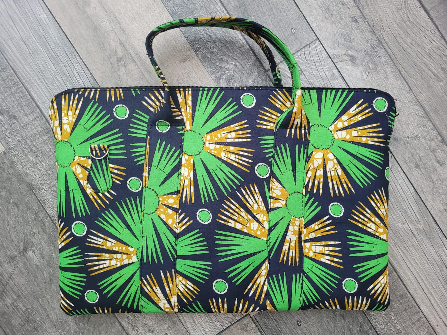 African Laptop Bag - Gren/Gold Discs